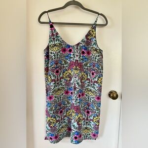 Topshop Floral Slip Mini Dress With Blue & Purple Floral Pattern Size 10